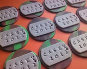 Camouflage and Dog Tags, Edible Cupcake Toppers