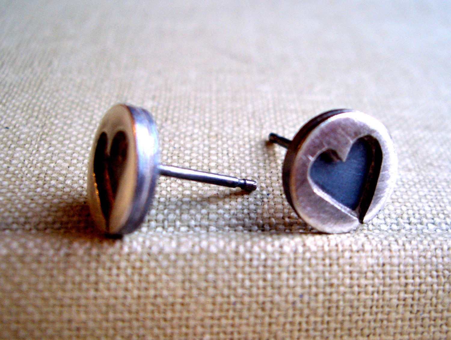 Sweetheart Keepsake Heart Earrings in Sterling Silver