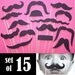 Black Mustaches On a Stick - Set of 15 - Photo Booth Props