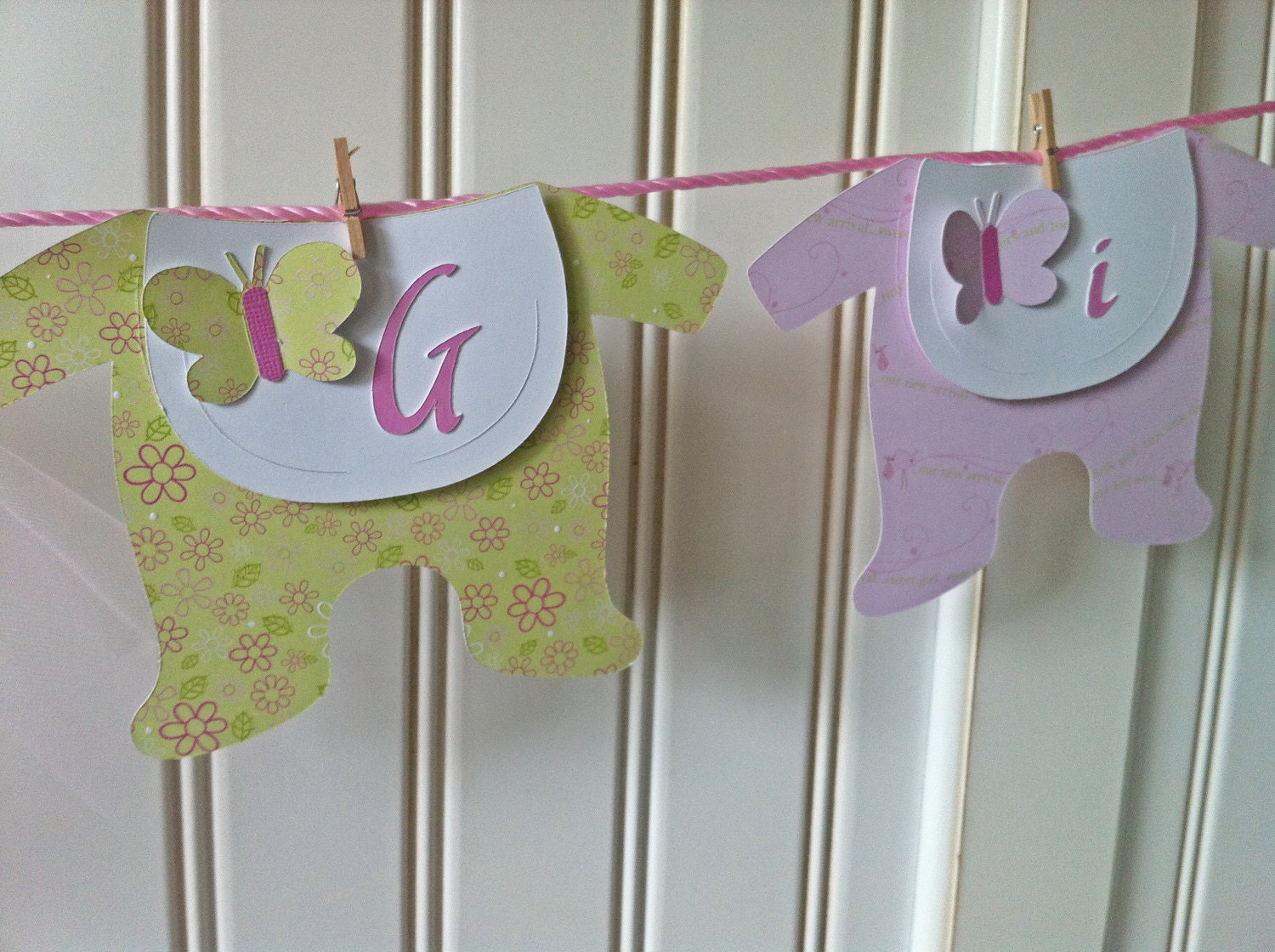 Pink and soft Green Baby Shower Banner