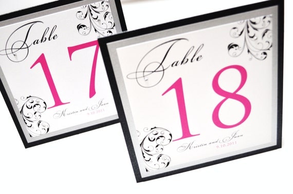 Table Numbers for weddings