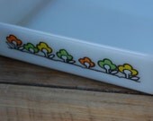 Vintage Fire King by Anchor Hocking Spring Field Pattern 8 x 8 Baking Dish