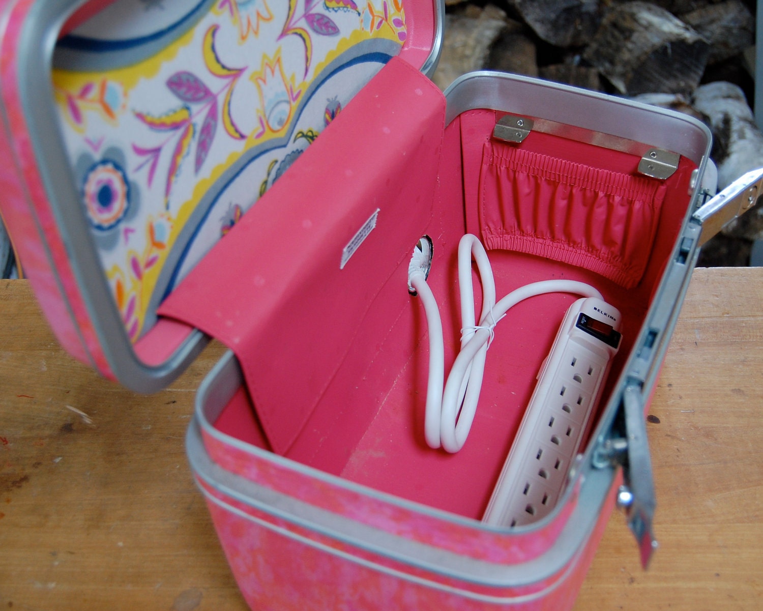 Vintage Samsonite Train Case Custom Charging Station for phones & iPods in Color of your choice