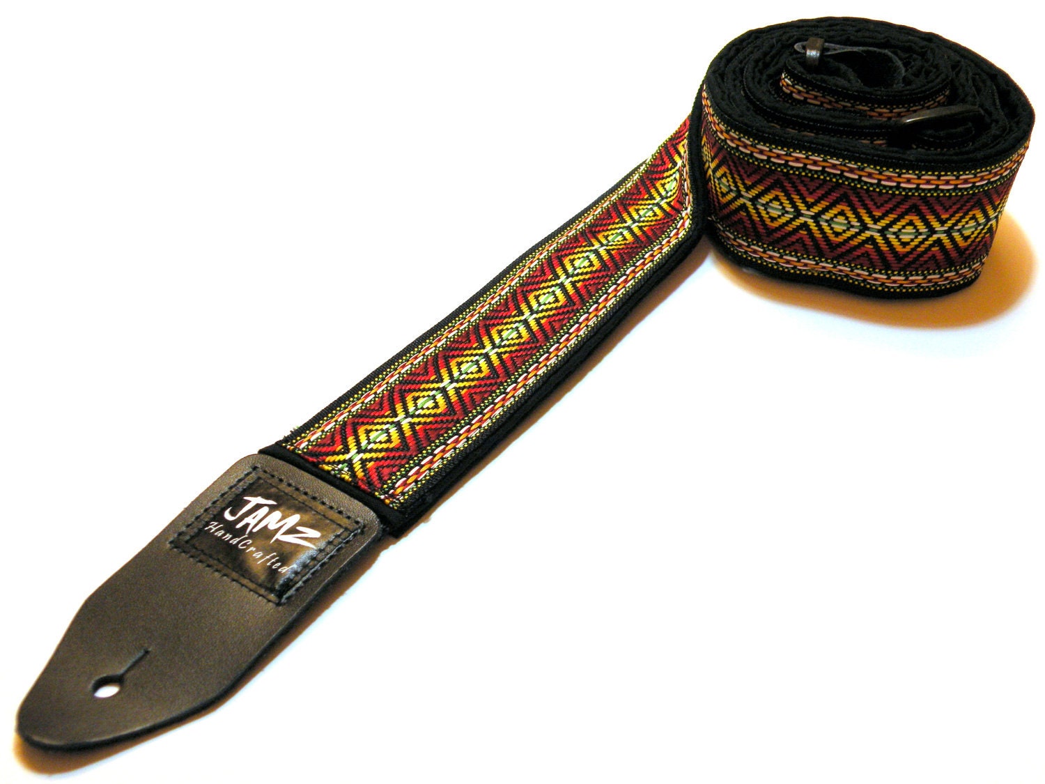 Reggae Guitar Strap - RASTA - Jamaica - Bob Marley - Woven Jacquard Ribbon