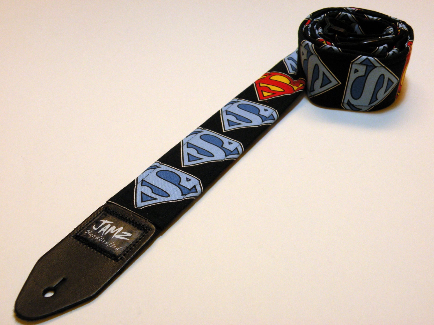 Guitar Strap made from Superman fabric - MAN OF STEEL - Limited Edition - Top Seller - dc comics