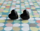 Mini mini heart Earrings (Black)