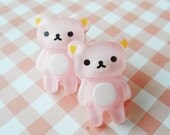Big teddy earring - LIGHT PINK