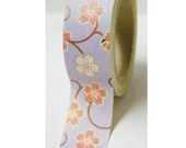 Japanese Washi Masking Tape - Red Sakura with Light Purple - 6.5 Yards