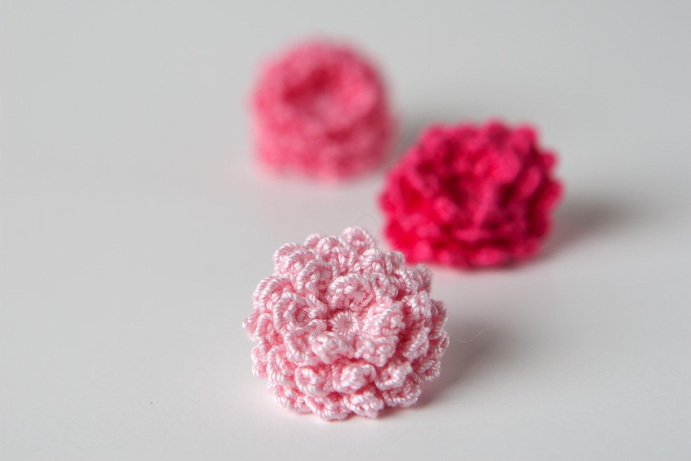 Crochet Pattern Mini Roses Flowers 3D PDF Instant Download