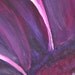 Purple and pink flower on green acrylic painting on canvas