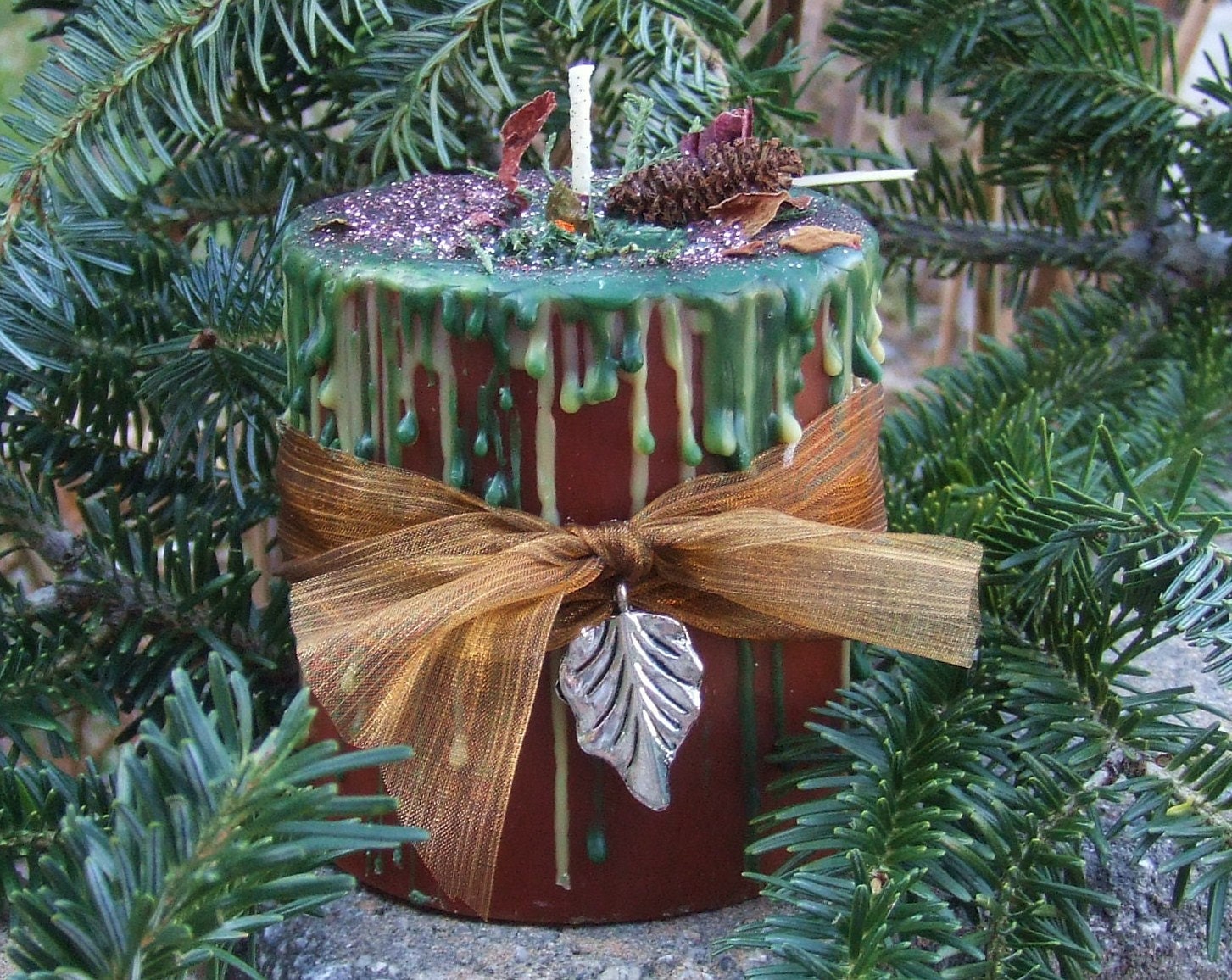 Faerie Forest. Enchanted Witchery Candle of Natural Magick, Grounding Earth Spirit, Wisdom, Insight, Cedar, Pine & OakMoss  3x3 Pillar