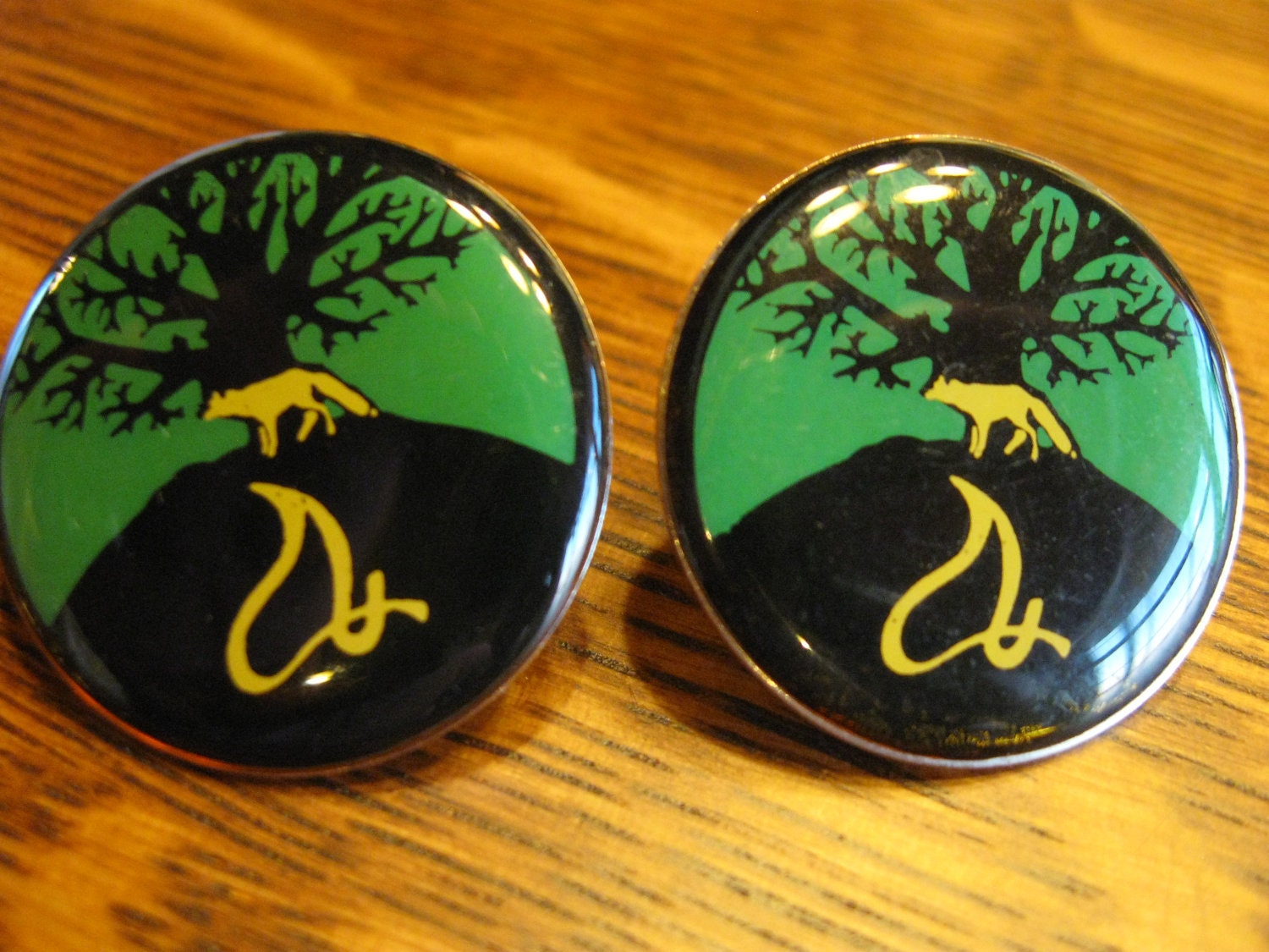 Vintage Enamel pins with wolf wilderness theme