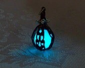 Mermaids Magic "Ocean Blue" - Bronze Caged Pendant with Glowing Essence of the Sea - Glow in the Dark