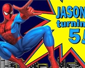 Spiderman -Swing- Personalized Custom Birthday Banner with a "free" printable DIY Thank You Note