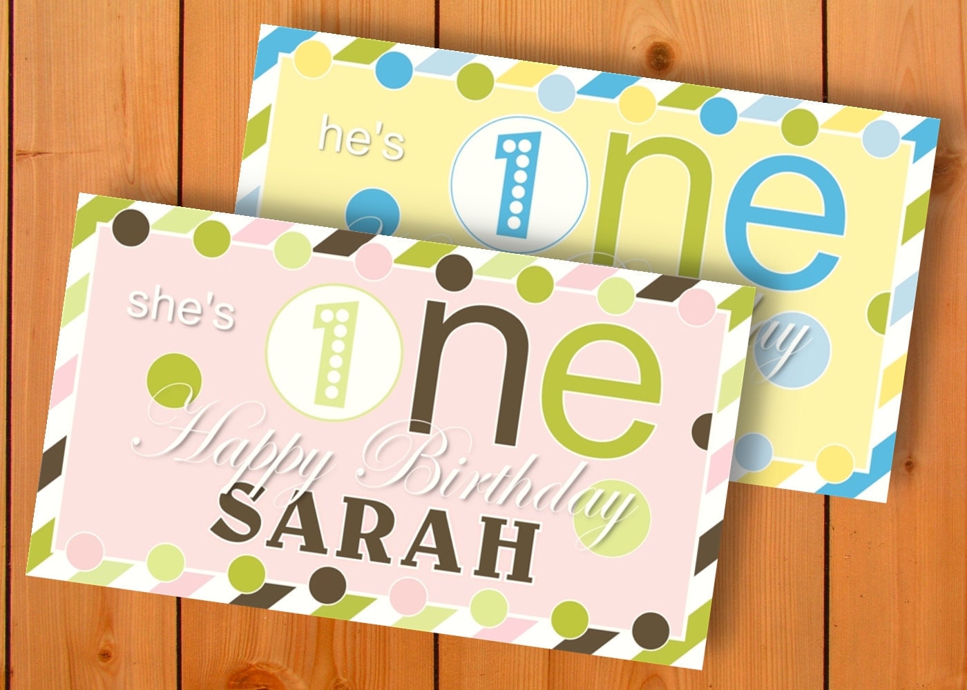 Baby's First Birthday Personalized Custom Birthday Banner with a "free" printable DIY Thank You Note