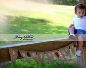 SWEET LOVE burlap bunting with red heart