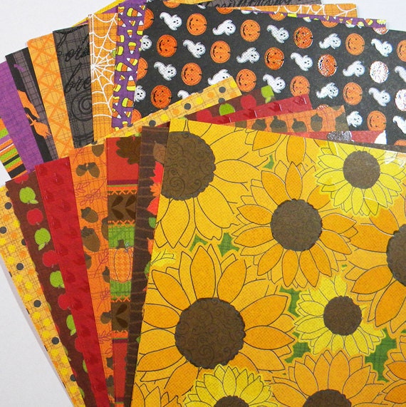 Harvest and Halloween Paper by Cloud 9 Design 6x6 single sided - Handmade die cuts, tags, and paper crafting supplies by UniquesStashNStuff