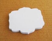 Bracket Cards - Fancy set of 25 4" x 3 5/8" White - Handmade die cuts, tags, and paper supplies by UniquesStashNStuff
