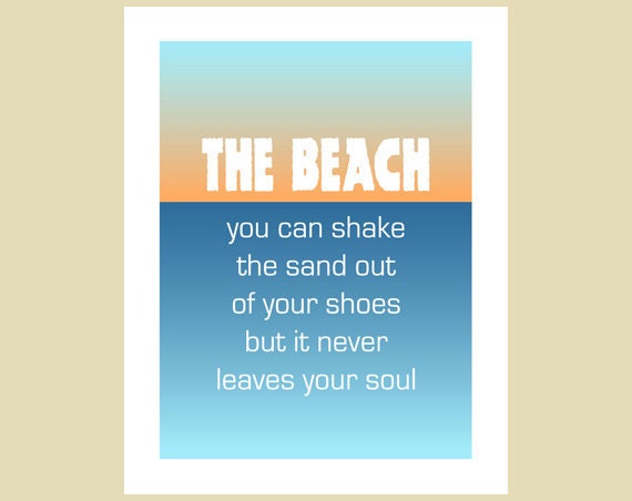 The Beach - poster with beach saying