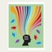 Books and reading art print poster Feed Your Head 11 x 14 in bright colors