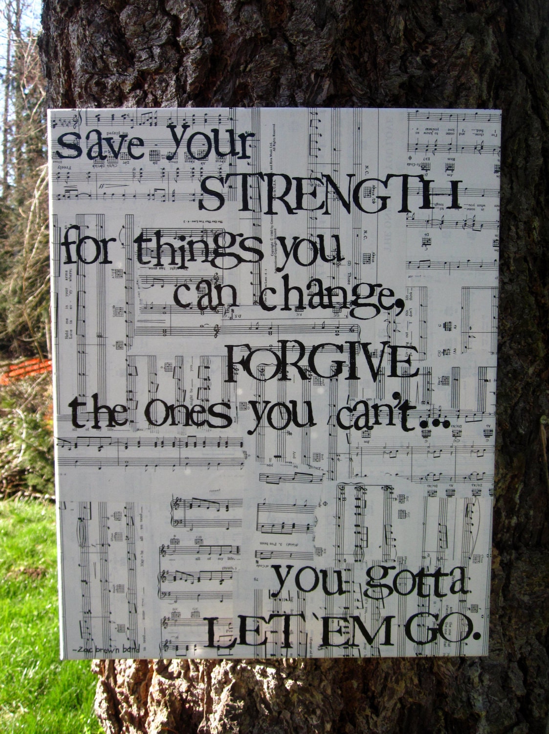 16x20 - "Let it Go" by Zac Brown Band - vintage sheet music canvas