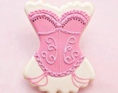 Pink Glitter Burlesque Lingerie Bachelorette Cookie Favors - Corset Wedding Party Favors // 1 doz. // Bridesmaid gift Wedding Shower Cabaret