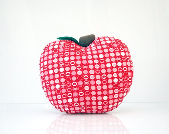 Sale - 60% Off - Apple Pillow with Heart Pattern