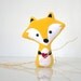 Fox Pillow - Fox Doll - Fox Toy - Fox Plush - Fox Softie (Yellow / Fleece)