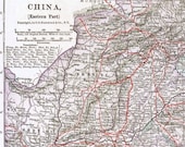 East China Vintage Map  1930s  Large to Frame