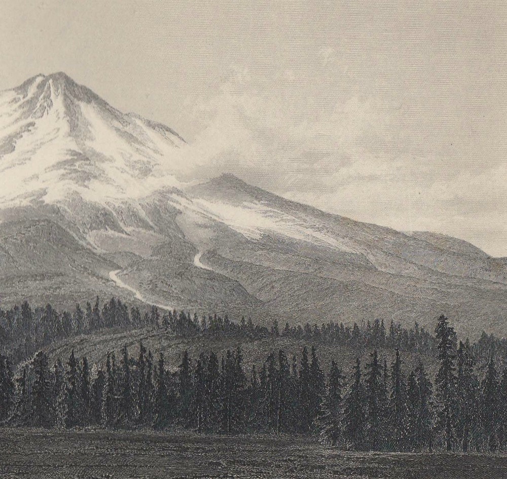 Picturesque America "Mount Shasta" California 1895 Steel Engraving
