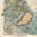 North Pole Antique Map  Arctic Sea  Exploring Expeditions 1914