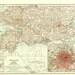 Vintage Map England and Wales South 1930s  Large to Frame