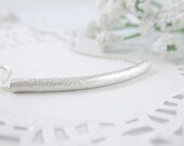 Silver Bar Necklace - Silver Tube Necklace - Silver Necklaces