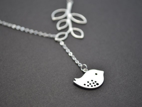 Sparrow pendant with branch connetor necklace.