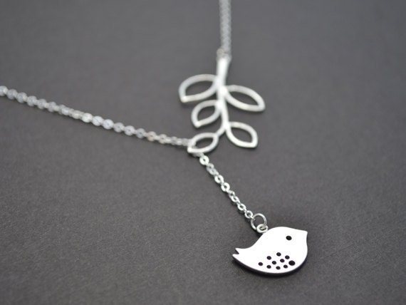 Sparrow pendant with branch connetor necklace.