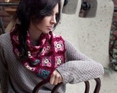 Handmade crochet shawl - triangle scarf - neckwarmer - gift idea for her mom girl - made to order