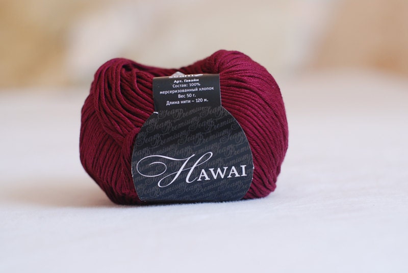 Cotton mercerized yarn - DK weight - burgundy