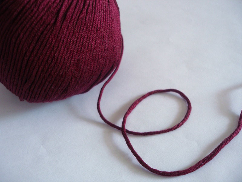 Cotton mercerized yarn - DK weight - burgundy