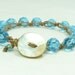 Turquoise blue beaded crochet bracelet, boho chic, to coordinate with other wrap bracelets or wear alone.