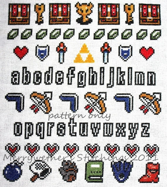 Legend of Zelda - Band Sampler Cross Stitch PATTERN