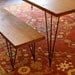 Hair Pin Reclaimed Wood Dining Table and Bench