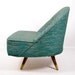 vintage pair of mid century modern green swivel lounge chairs