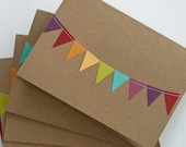 Stationery Thank You Cards Set with Bunting Flag Set of 10