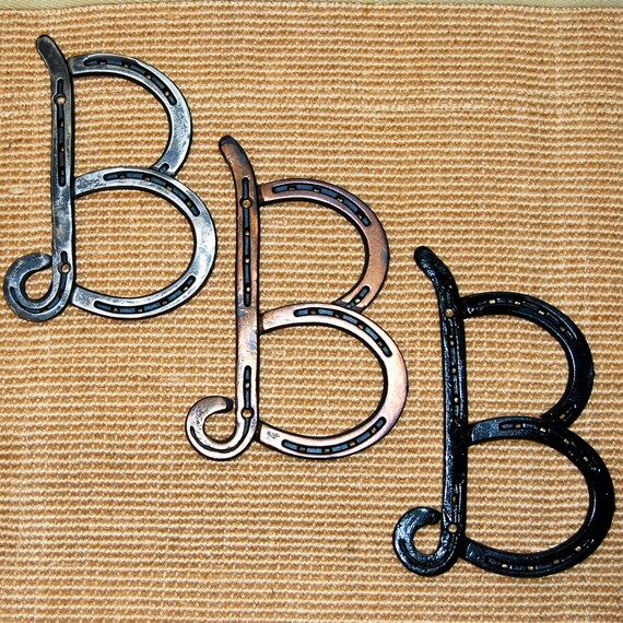 HORSESHOE Letter, INITIALS for words, sign, A, B, C, D, E, F, G, H, I, J, K, L, M, N, O, P, Q, R, S, T, W, X, Y, Z, Made to Order