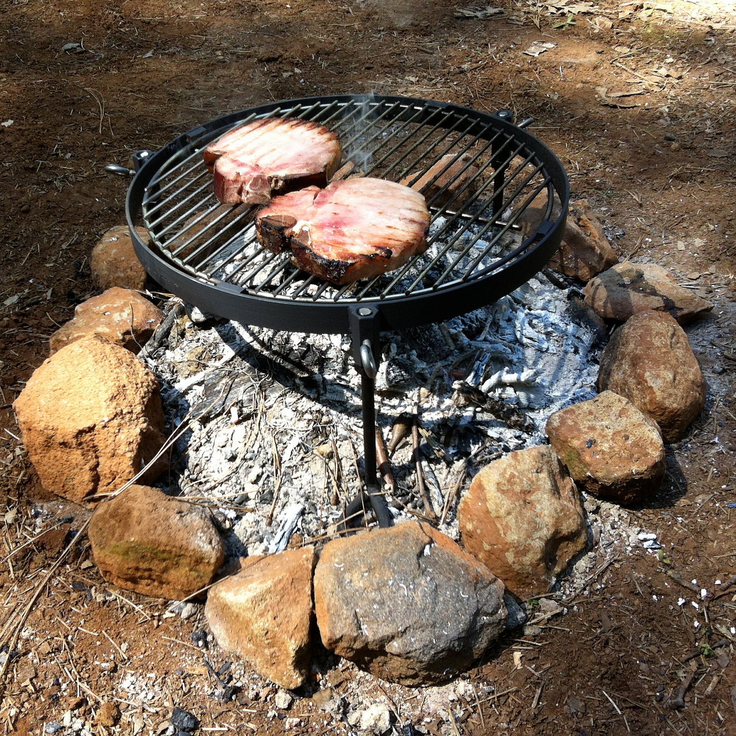 BBQ Grill camping, portable charcoal ash pan & handle, for beach park or backyard, prepper, emergency preparedness, camping  MADE to ORDER