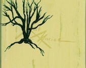 Original 4x4 Yellow Tree of Life Painting - Top O The Tabor To Ya