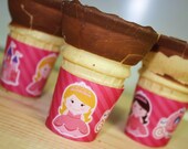 PRINTABLE ICE CREAM cone wraps wrappers labels Pink Princess Party Favors file diy piy
