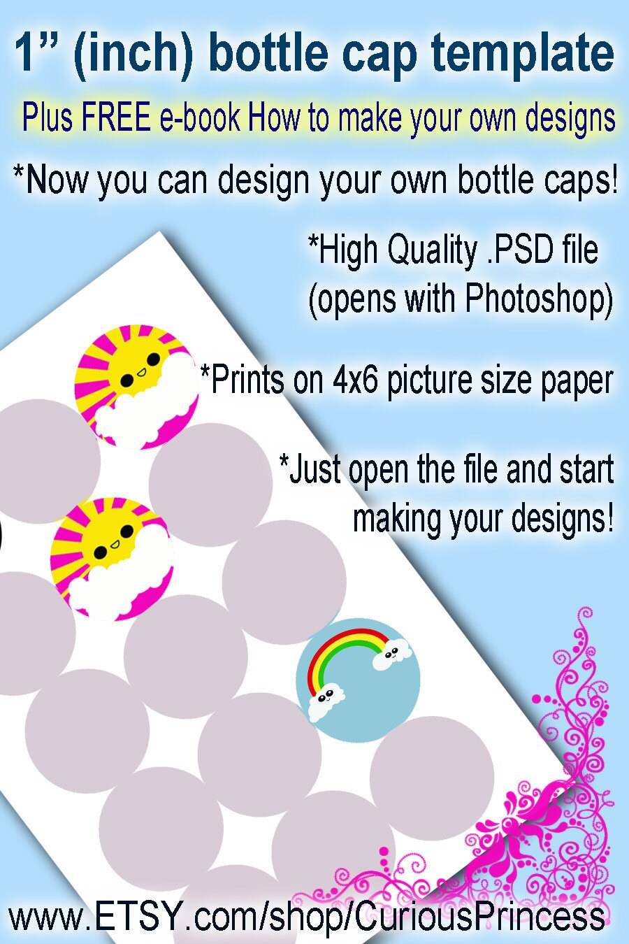 How To Create 1 Inch Bottle Cap Images on.