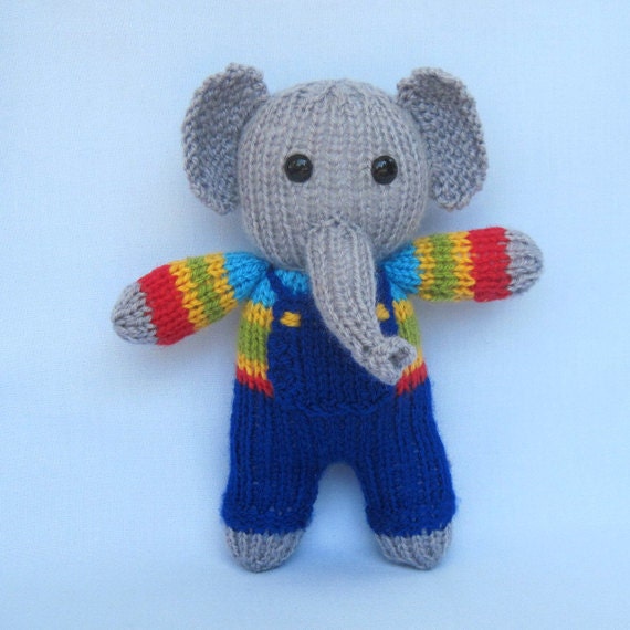 Fruit Drop the elephant - knitted toy animal doll - INSTANT DOWNLOAD - PDF email knitting pattern - ePattern