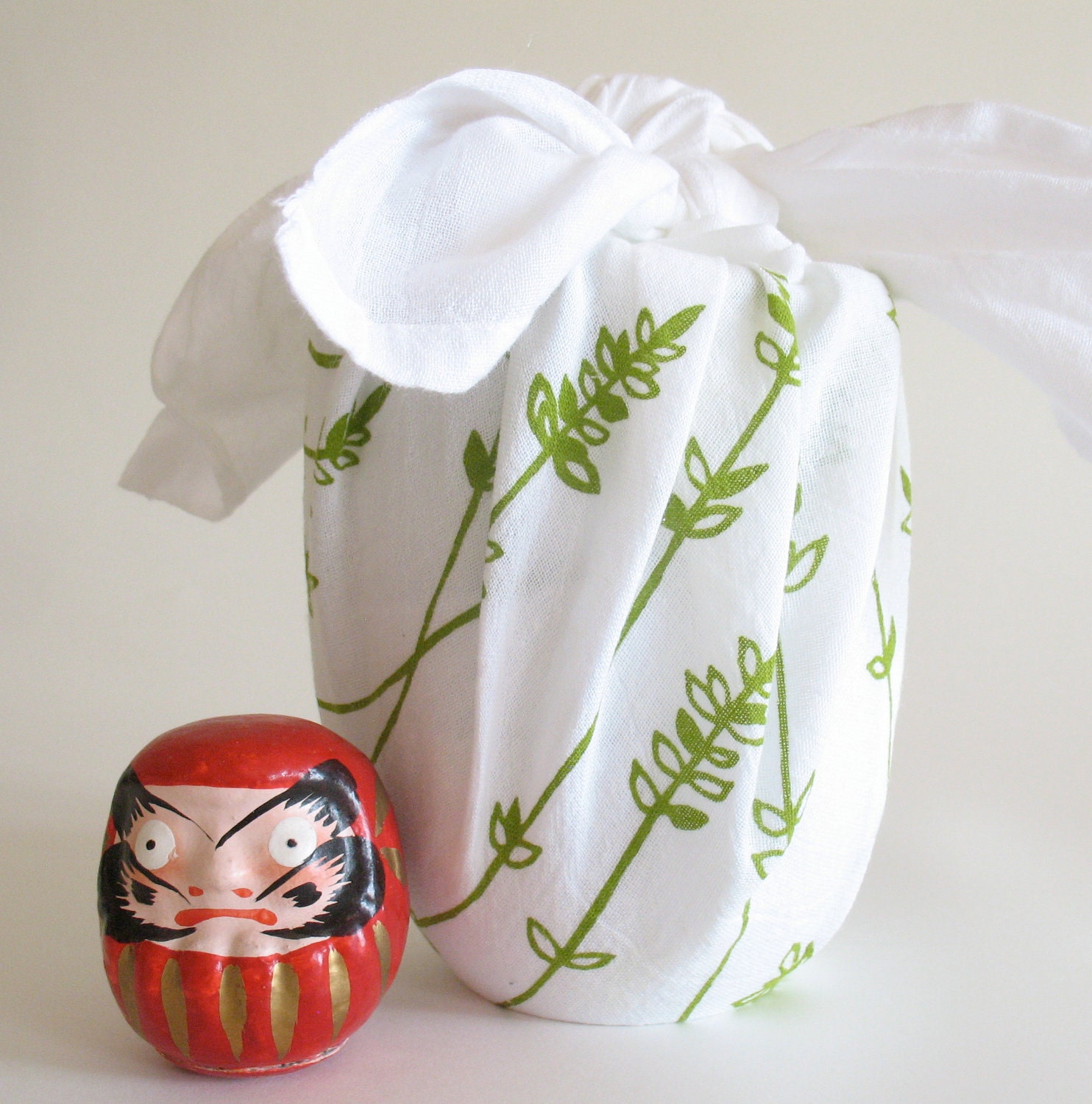 Flour Sack Dish Towel - Lavender Sprigs: Raspberry, Green, Purple, or Lilac
